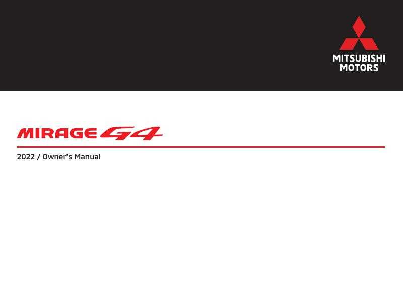 2022 mitsubishi mirage g4 owners manual