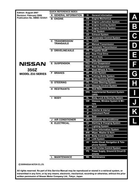 350z 2005 owners manual