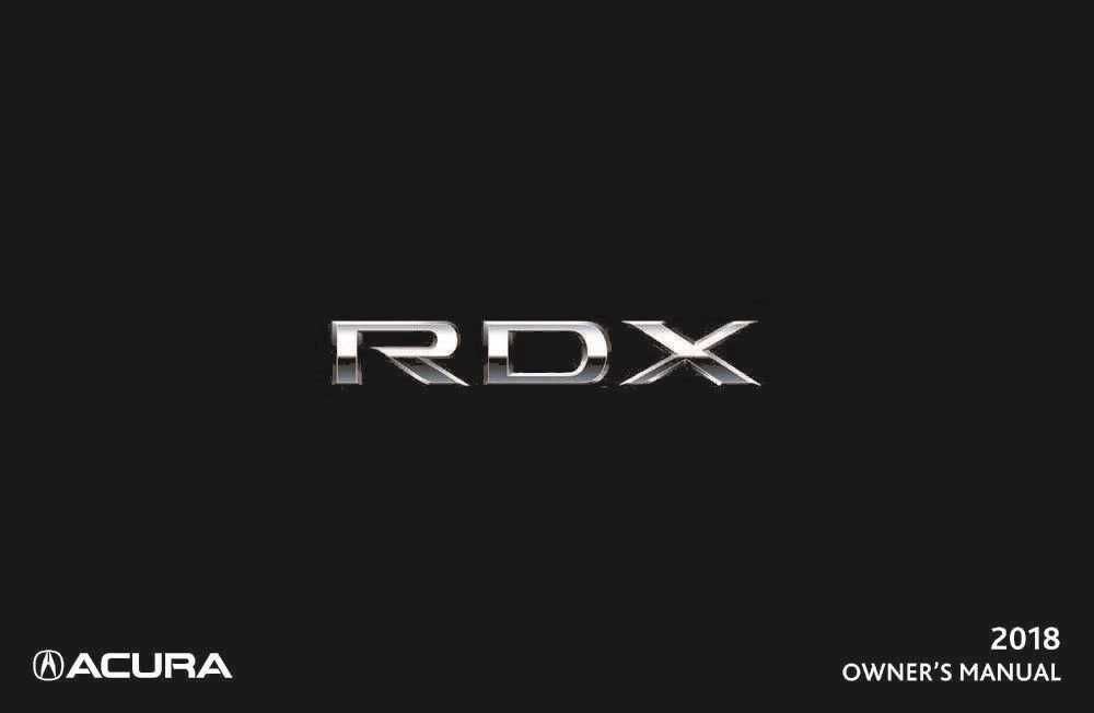 acura rdx 2018 owners manual