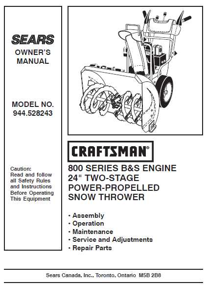 craftsman 24 snowblower owners manual