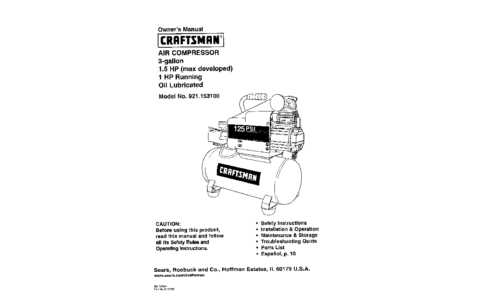 craftsman air compressor owners manual