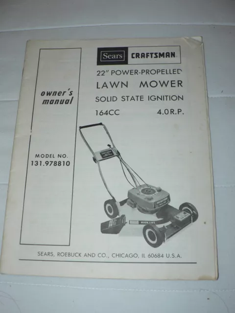 craftsman mower owners manual