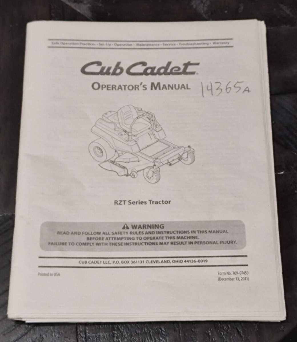 cub cadet rzt 42 owners manual