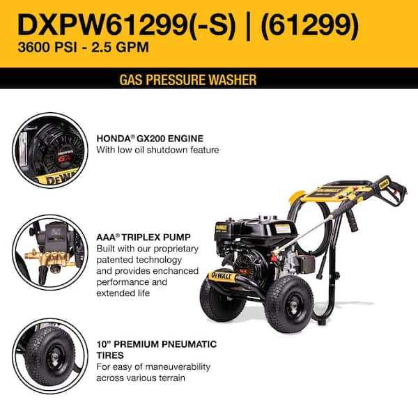 dewalt 3400 psi pressure washer owners manual