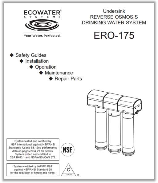 ecowater systems owners manuals