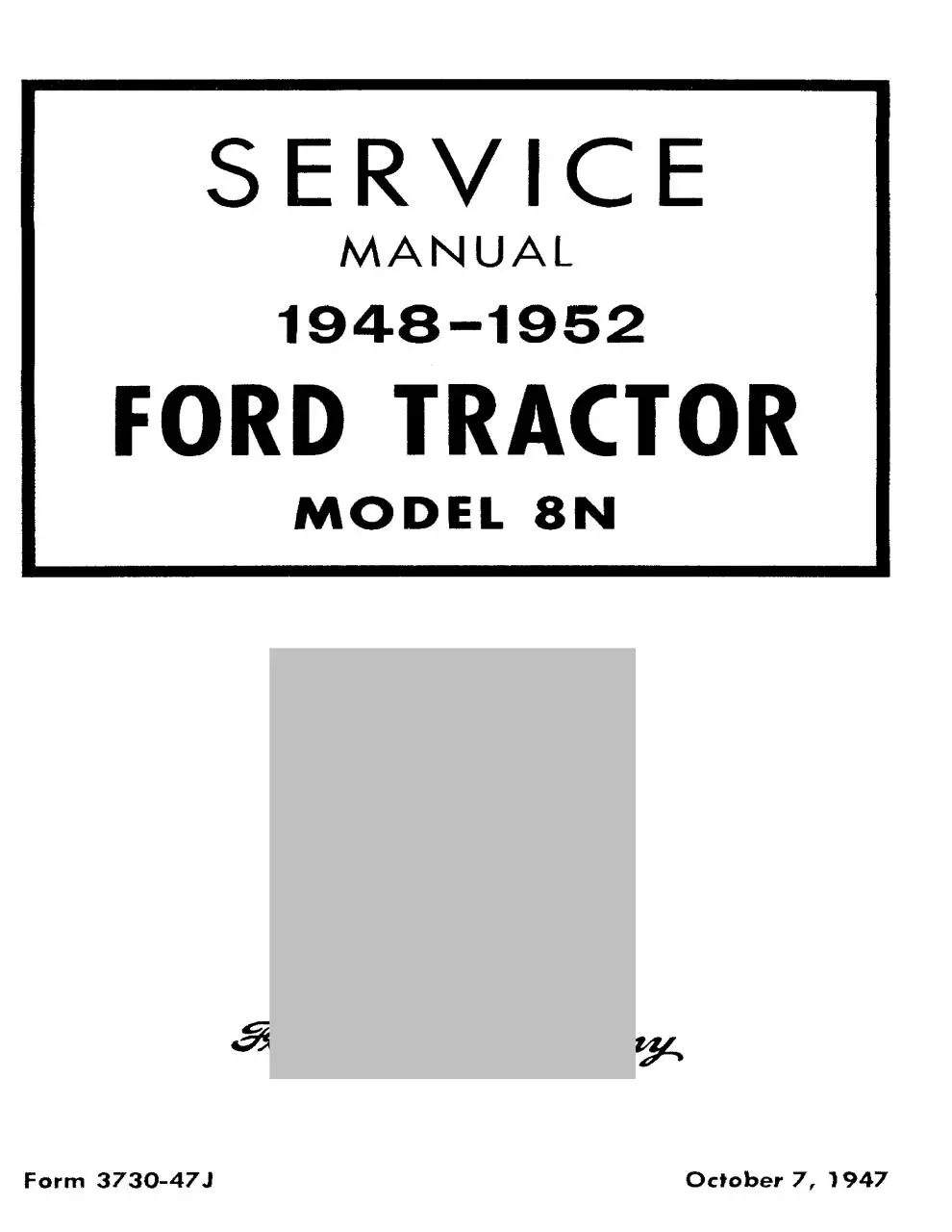 ford 8n owners manual