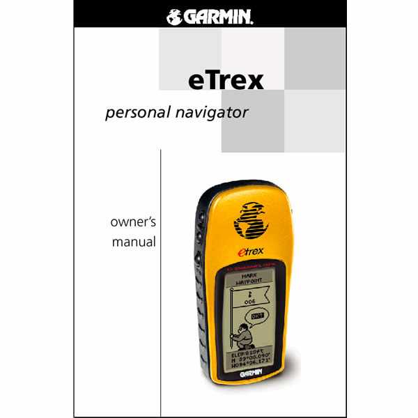 garmin etrex owners manual