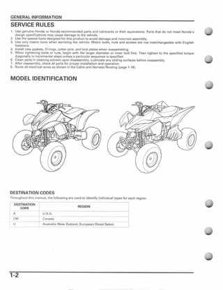 honda 400ex owners manual