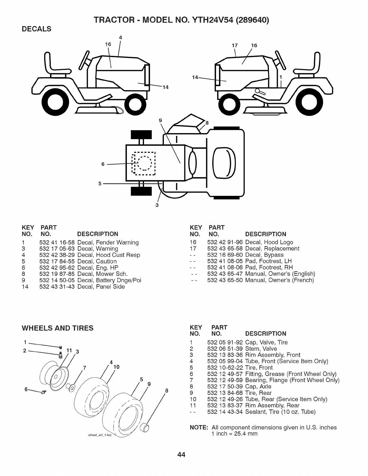 husqvarna yth24v54 owners manual