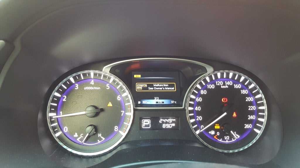 infiniti qx60 malfunction see owners manual