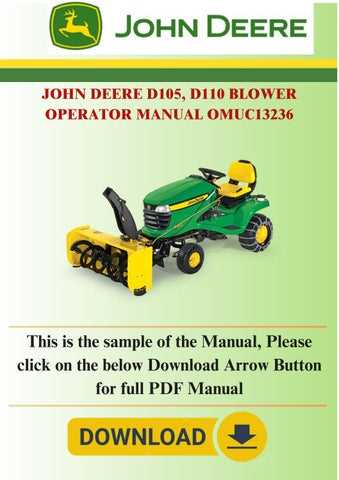 john deere d105 owners manual