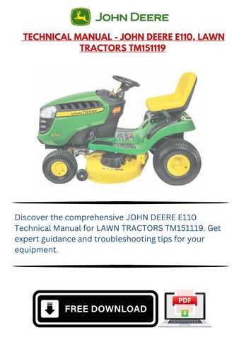 john deere e110 owners manual