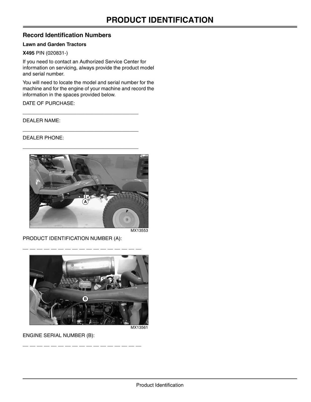 john deere x495 owners manual