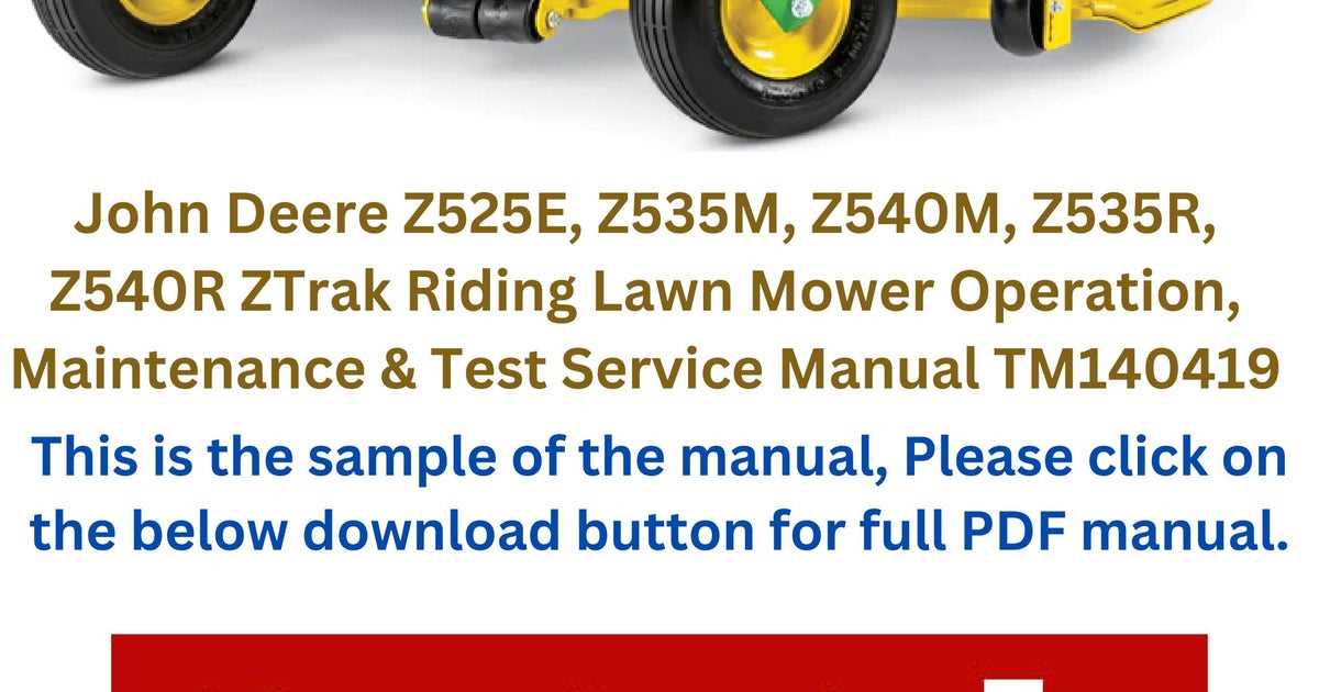 john deere z540m owners manual