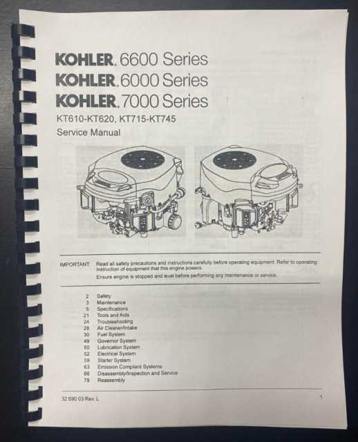 kohler 7000 series owners manual