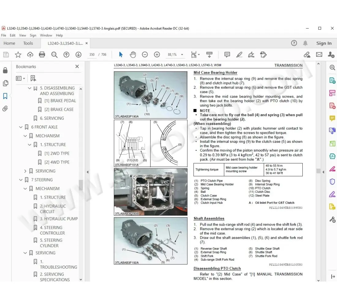 kubota l3940 owners manual