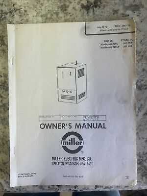 miller welder owners manual