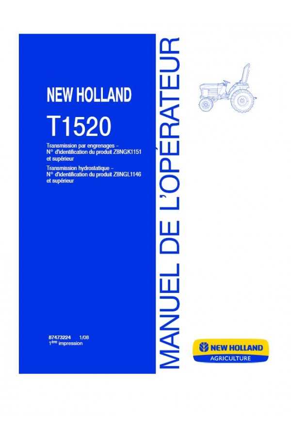new holland t1520 owners manual