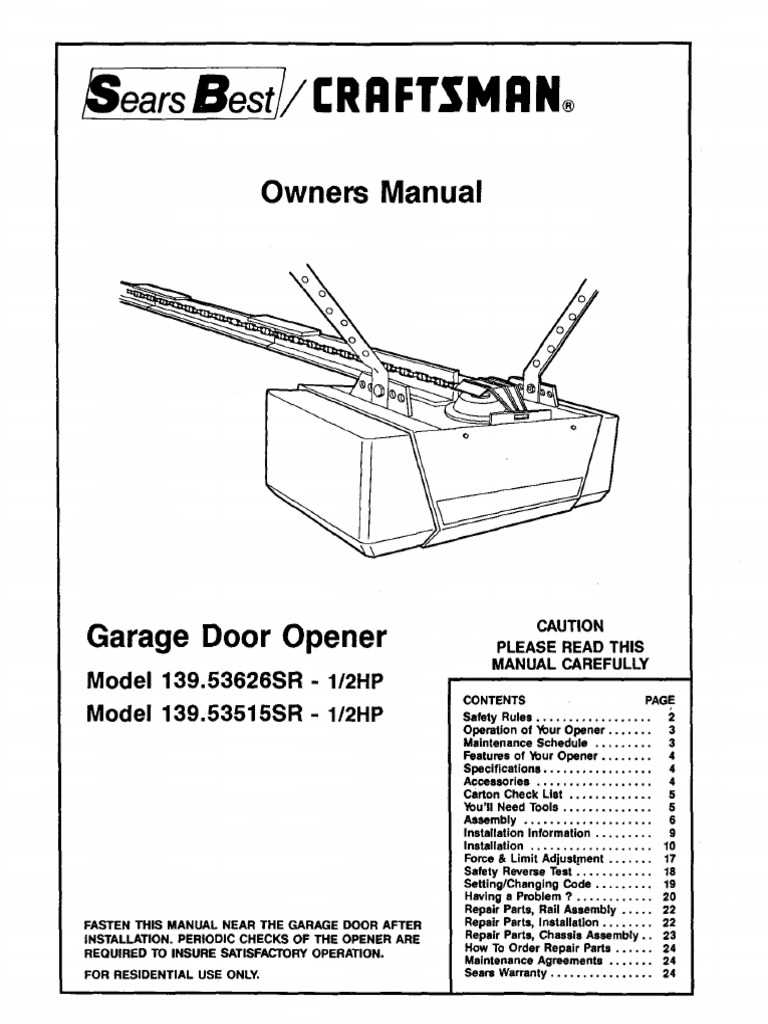 overhead door owners manual