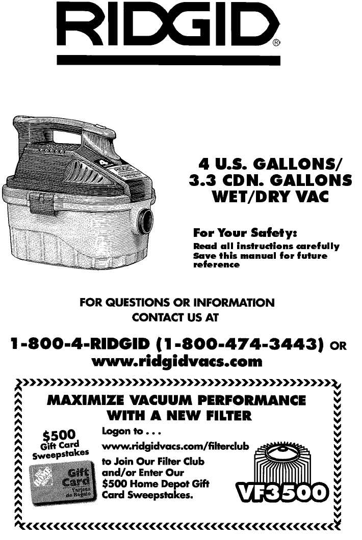 ridgid shop vac owners manual