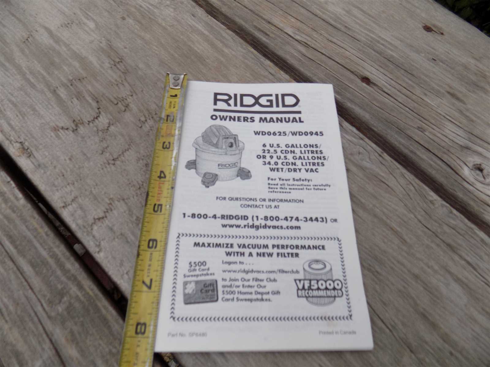 ridgid wet dry vac owners manual