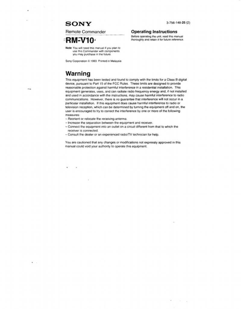 sony tv owners manual