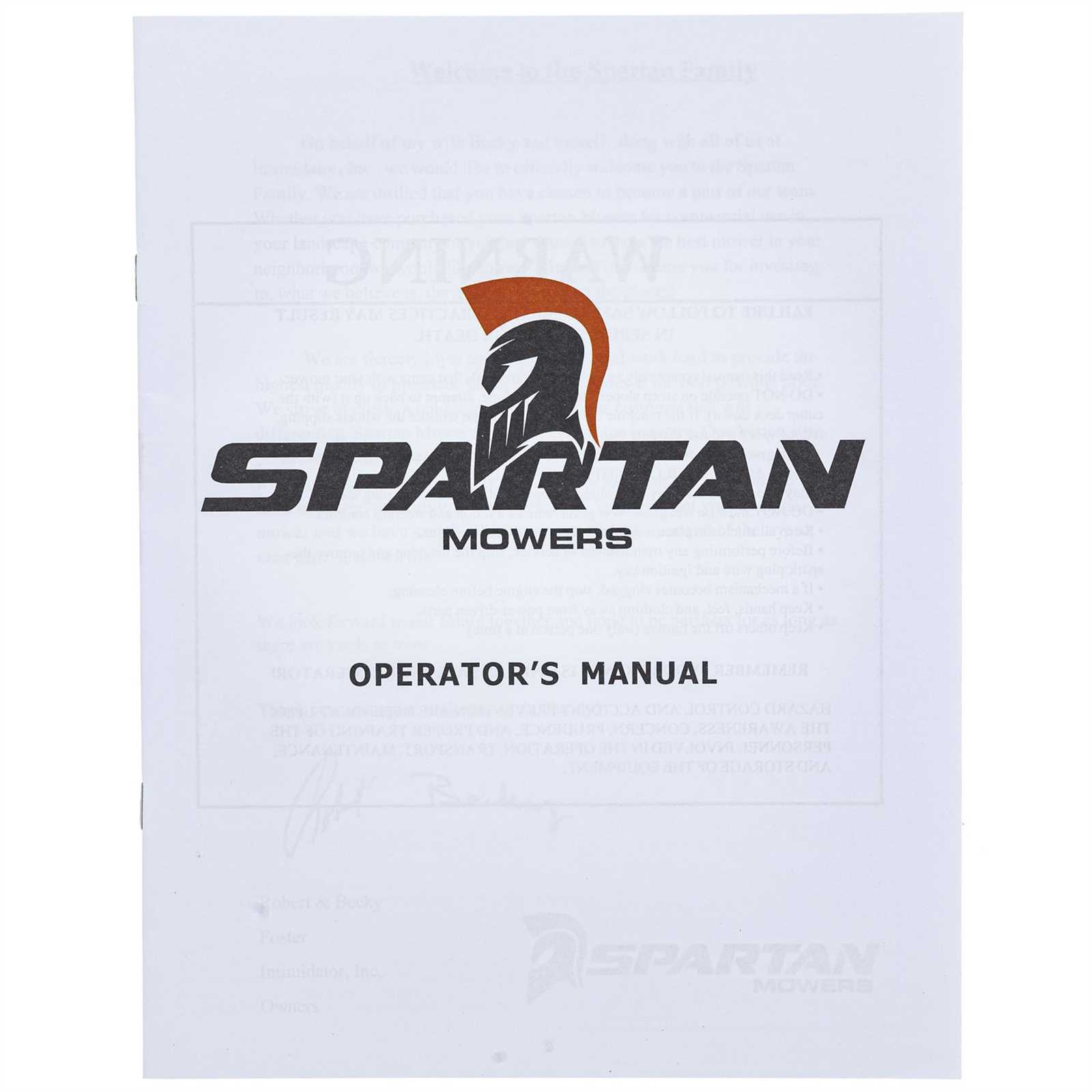 spartan mower owners manual