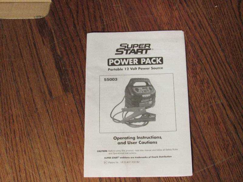 super start power pack 1000 owners manual