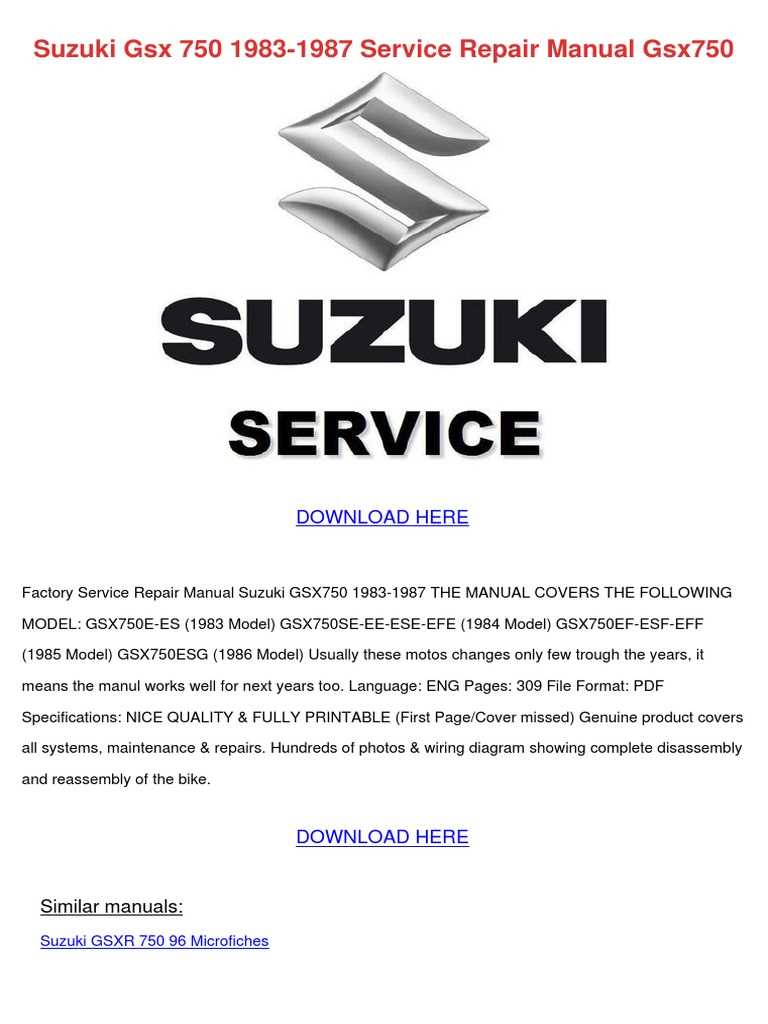 suzuki gsxr 750 owners manual free download