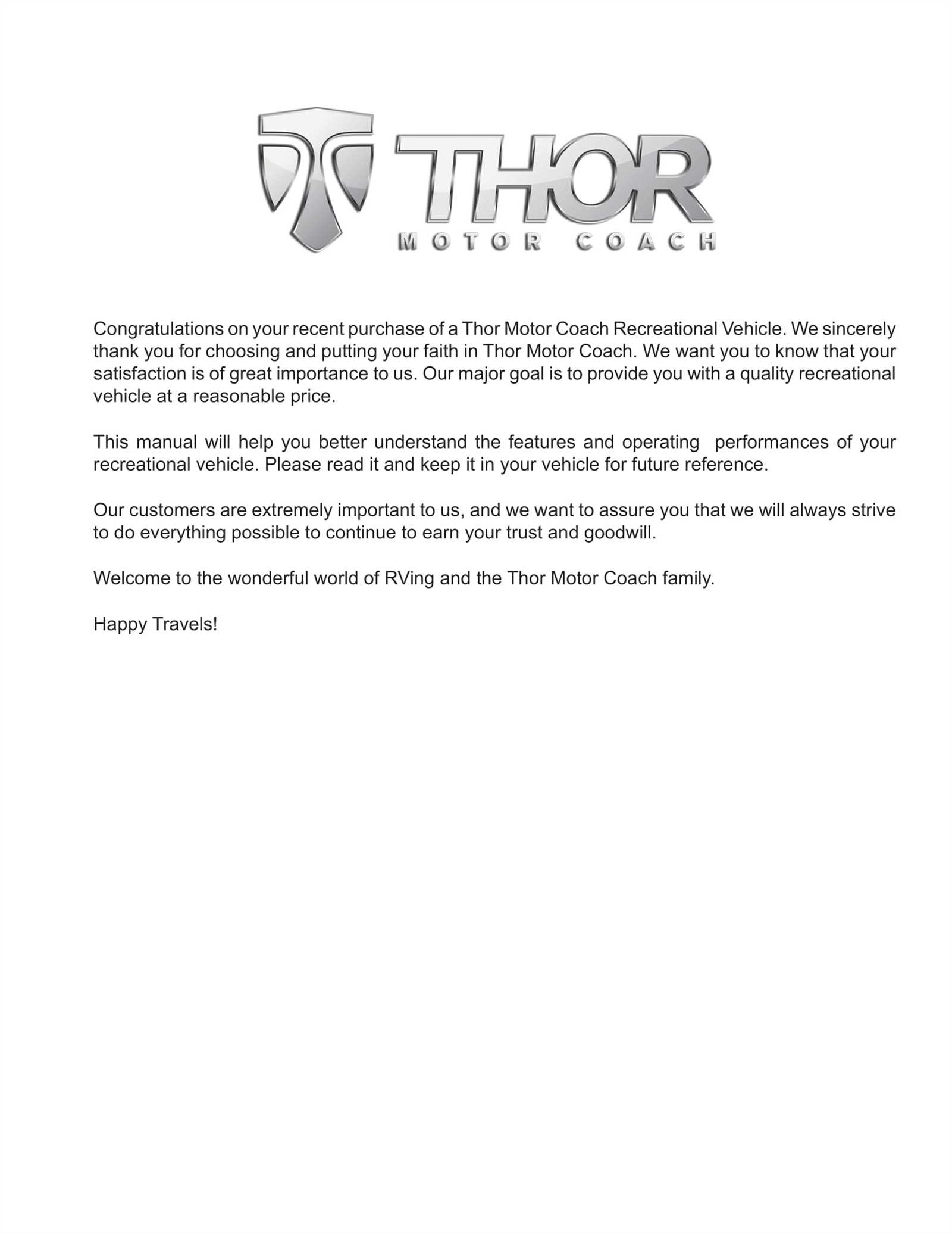 thor rv owners manual