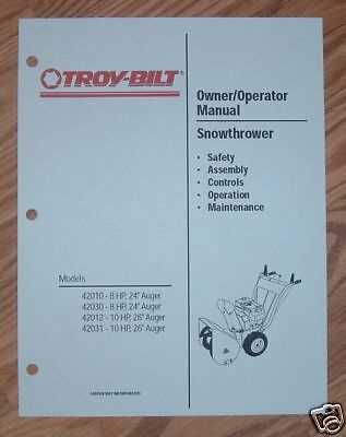 troy bilt 2410 owners manual