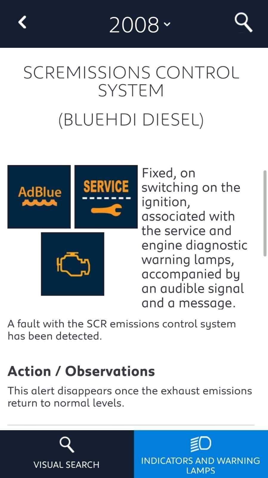 adblue system fault see owners manual