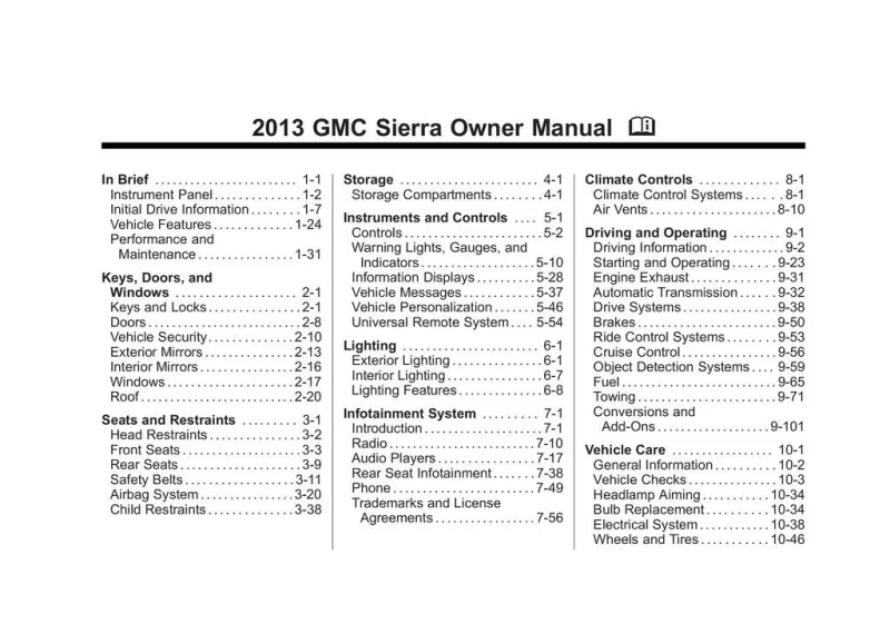 2013 gmc sierra 1500 owners manual