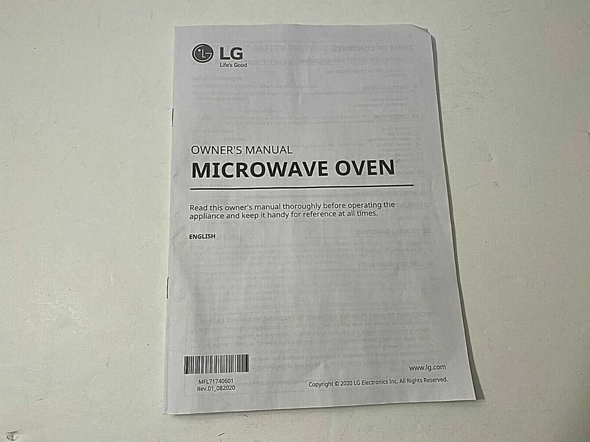 lg microwave owners manual