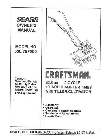 craftsman t150 owners manual