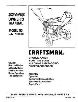 craftsman z5800 owners manual