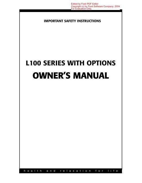 clarity spas owners manual