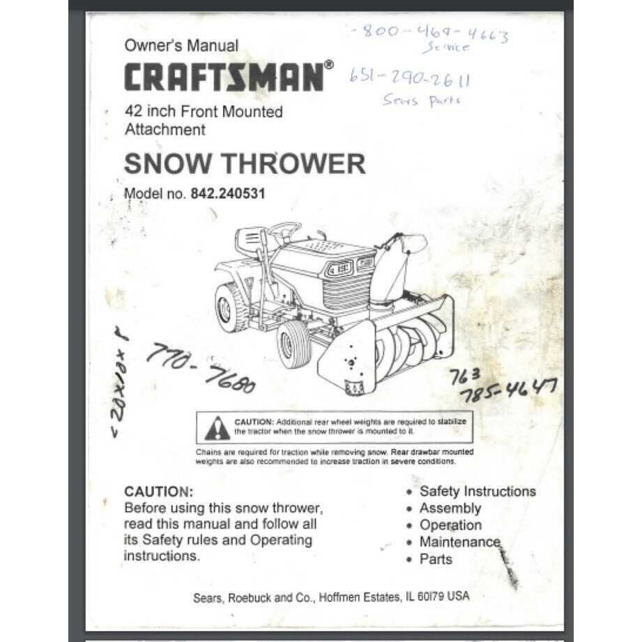 craftsman 26 snowblower owners manual