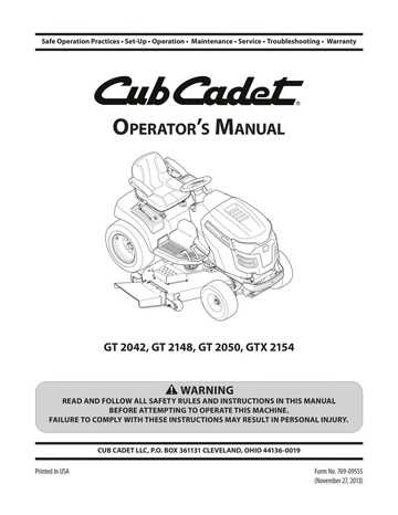 cub cadet super lt 1554 owners manual