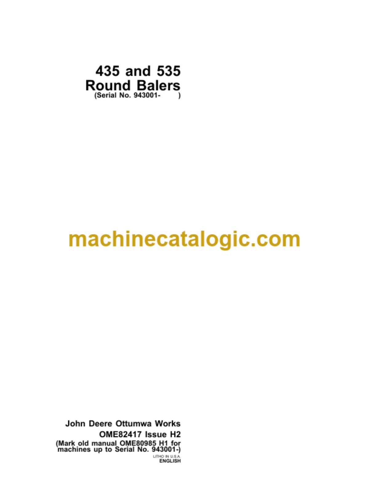 john deere 535 baler owners manual