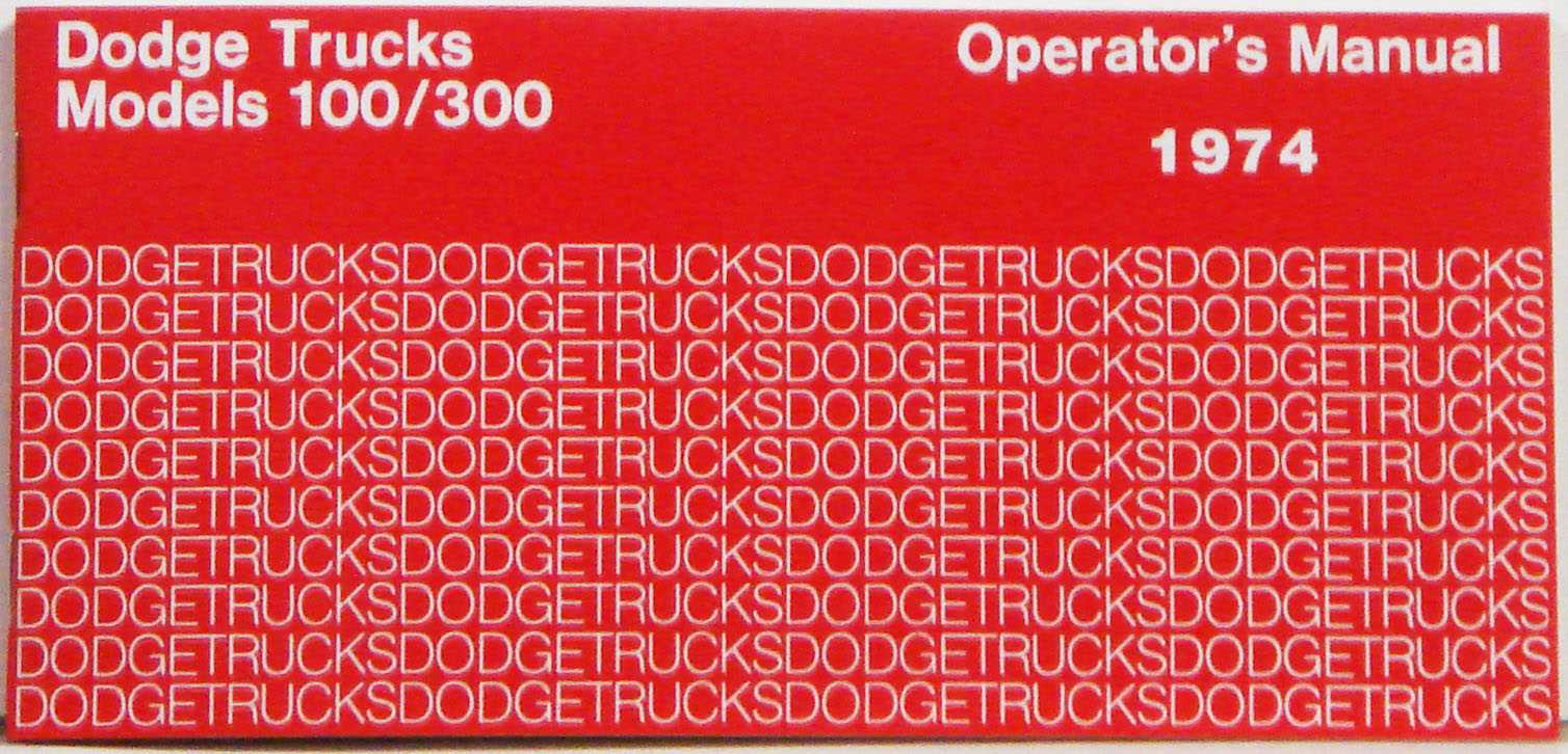 dodge truck owners manual