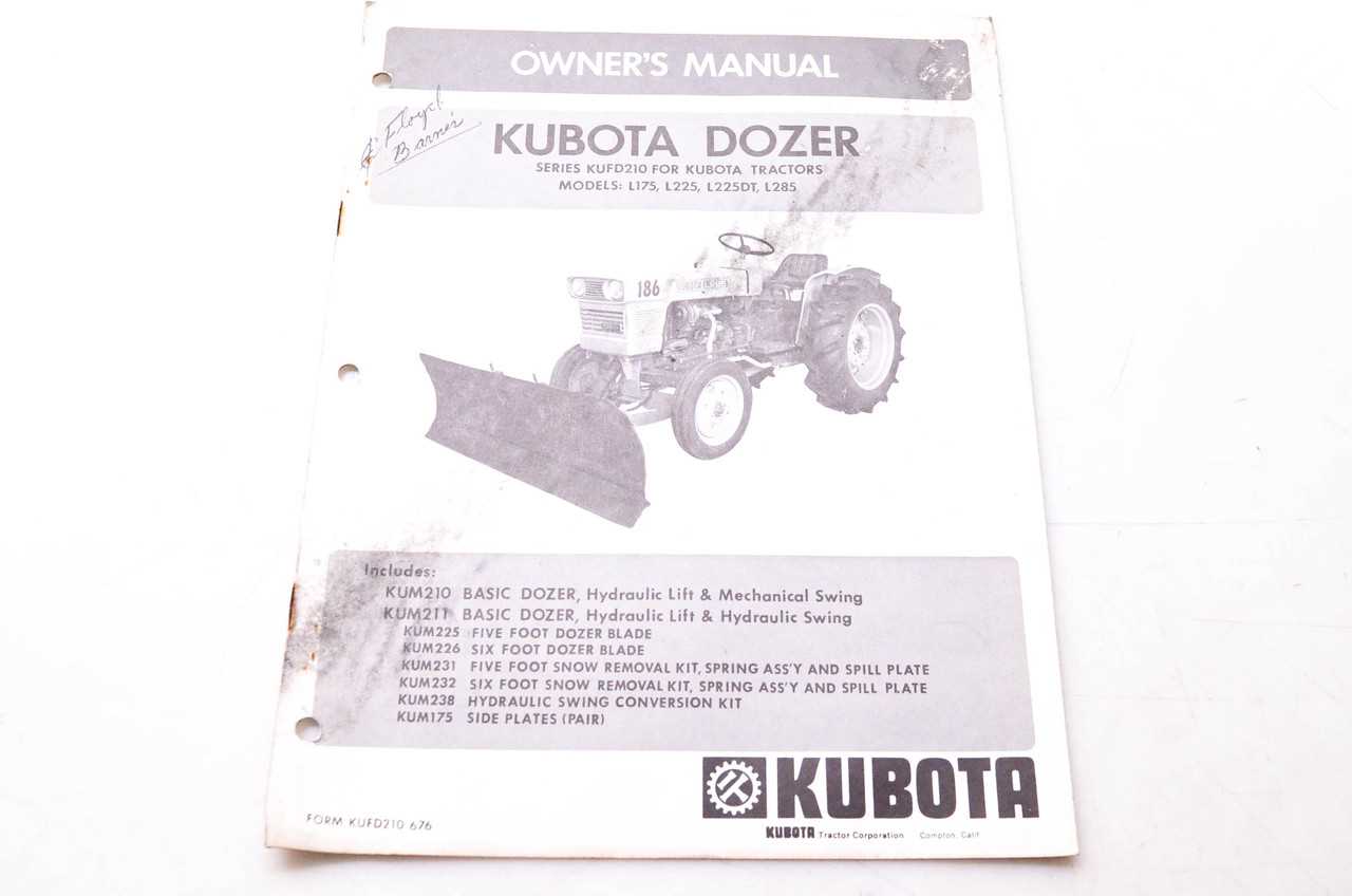 kubota l225 owners manual