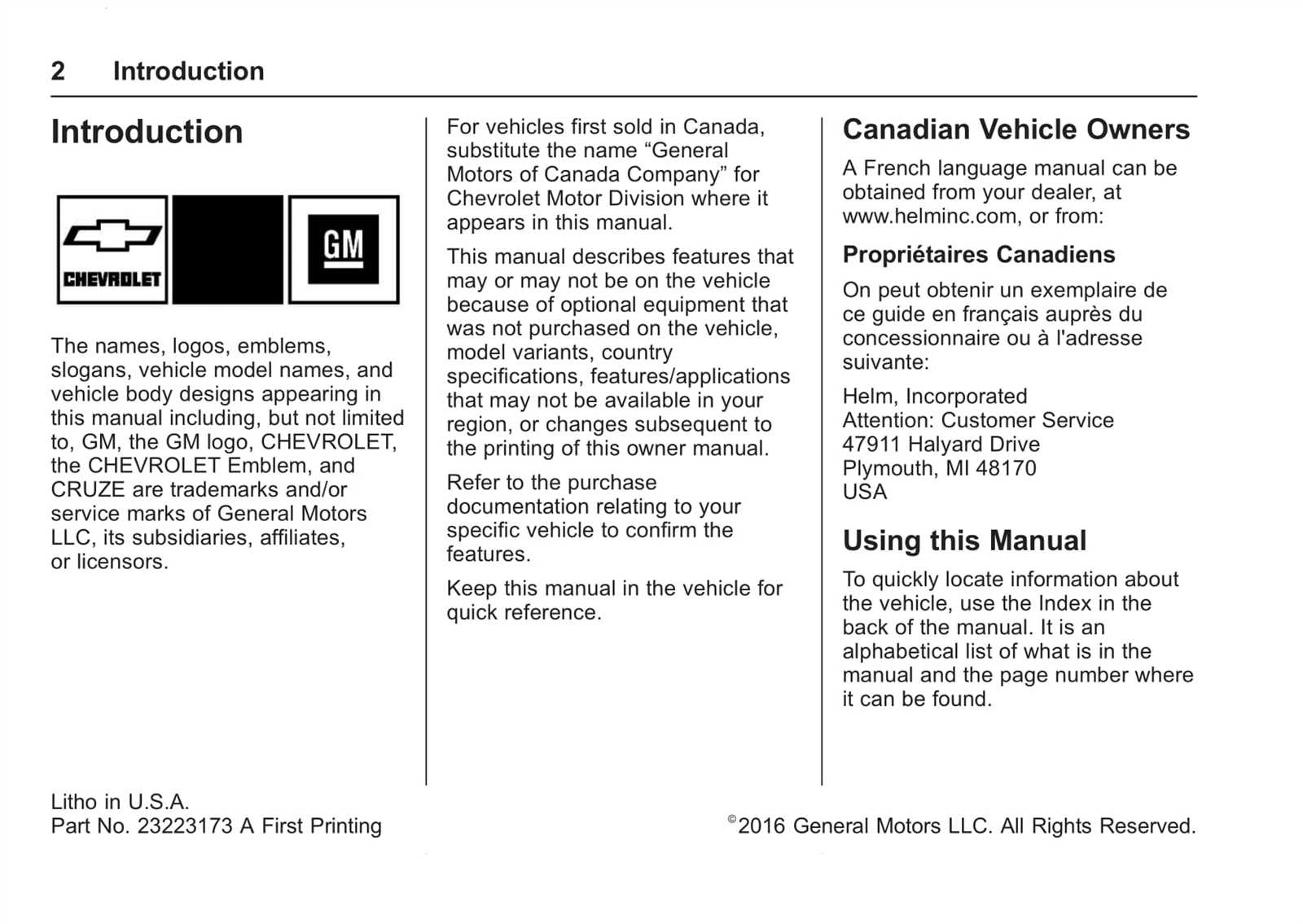 2017 cruze owners manual