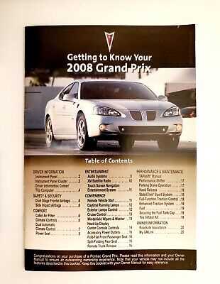 2008 pontiac grand prix owners manual