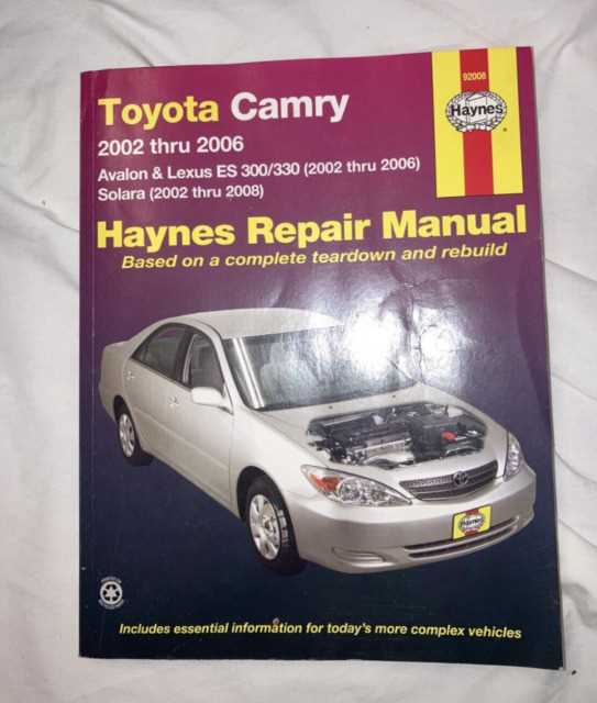 2002 toyota camry xle owners manual