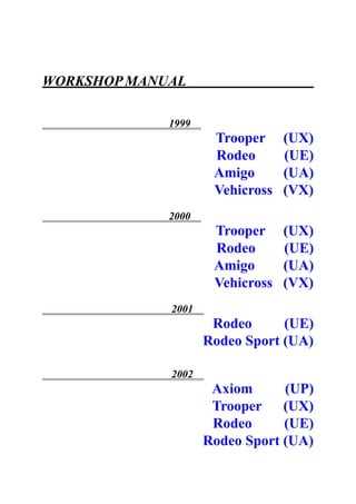 2000 isuzu rodeo owners manual