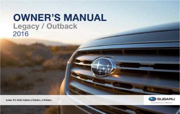 subaru outback 2015 owners manual