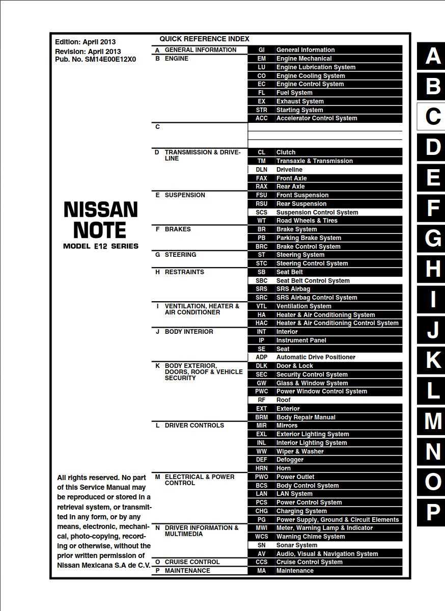 nissan note owners manual