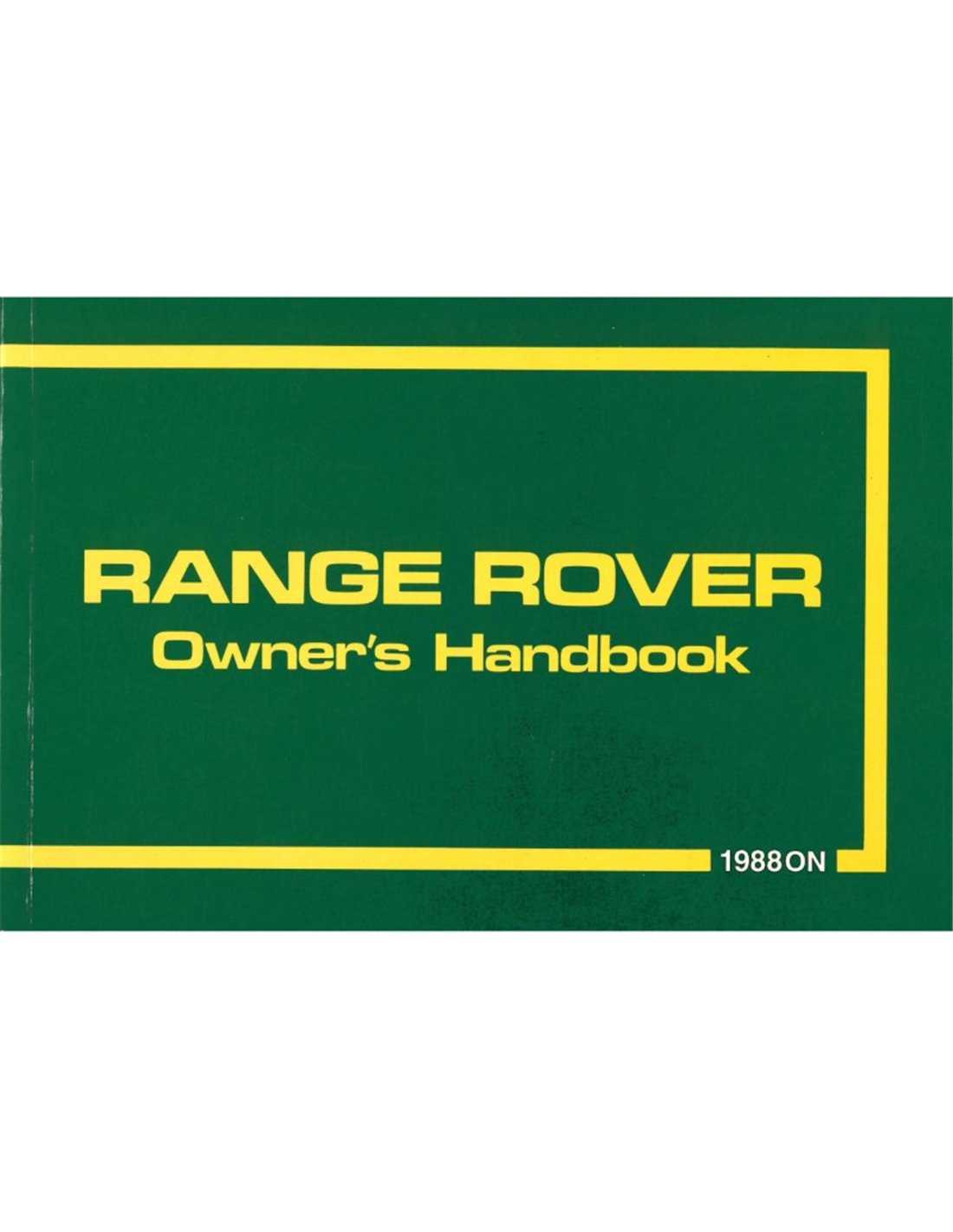 range rover classic owners manual