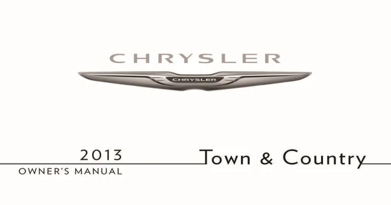2013 town & country owners manual